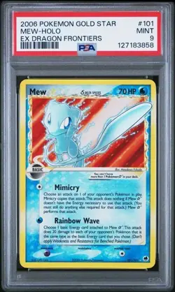 Pokemon 2006 Mew Gold Star EX Dragon Frontiers #101 Holo PSA 9 - Image 1