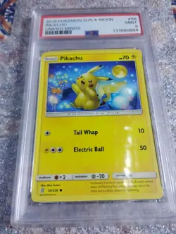 2019 Pokemon - Unified Minds #56 Pikachu PSA 9 Non Holo - Image 1