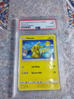 2019 Pokemon - Unified Minds #56 Pikachu PSA 9 Non Holo - Image 3