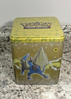 2022 POKEMON TCG Stacking Tin Electric Type!!!! 3 Booster Packs!!! - Image 1