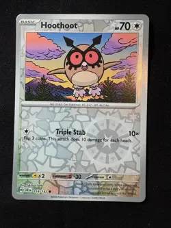 Hoothoot 114/142 Reverse Holo Common LP - Pokemon TCG S&V Stellar Crown SCR - Image 1