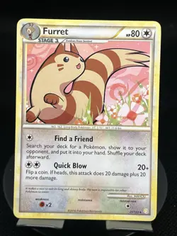 Pokemon TCG Furret 21/123 HeartGold SoulSilver Regular Rare MP - Image 1