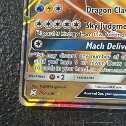 Pokemon TCG Dragonite GX Ultra Rare Holo Full Art SM - Unified Minds 152/236 LP - Image 5