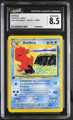 CGC NM/Mint+ 8.5 Pokemon Octillery 34/64 2001 Neo Revelation 1st Edition - Image 1