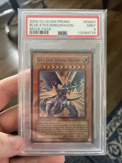2004 Yu-Gi-Oh! Blue-Eyes Shining White Dragon EN-001 PSA 9 - Image 1