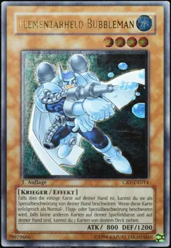 Yu-Gi-Oh! Elementarheld Bubbleman CRV-DE014 1.Edition Ultimate Rare [P]| DE 2005 - Image 1