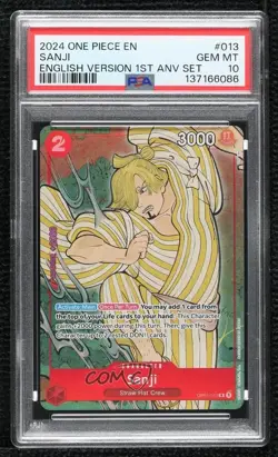 2022 One Piece Card Game: 25th Anniversary Premium Collection R Sanji PSA 10 - Image 1