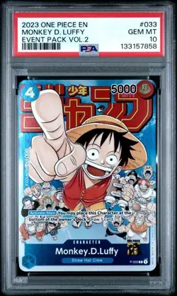 ONE PIECE MONKEY D. LUFFY 2023 EVENT PACK VOL.2 #033 PSA 10 - Image 1