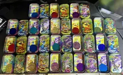 (18) Prismatic Evolutions Mini Tins Art Card + Coin NO CARDS Empty - Image 1