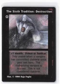 1994 Deckmaster Jyhad The Sixth Tradition: Destruction # V:TES Trading Card - Image 1