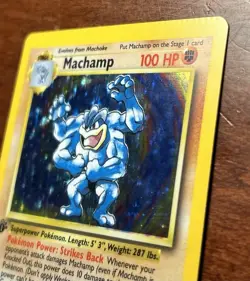 Pokemon Card: Machamp HOLO 8/102 Base 1st Edition Off Center OC Error Rare! EX - Image 4