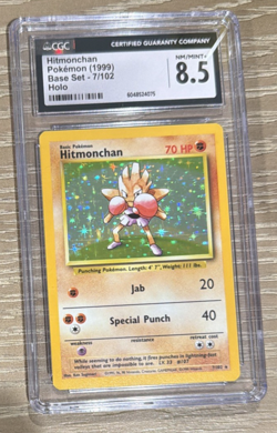CGC 8.5 Hitmonchan 1999 Base Set 7/102 Holo Pokemon Card - Image 2