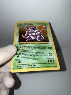 Pokemon Nidoking (Shadowless) Base Set Holo Rare 11/102 English 1999 WOTC Card - Image 3