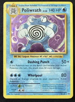 2016 Pokemon XY Evolutions Holo Poliwrath #25/108 TCG Card NM - Image 1
