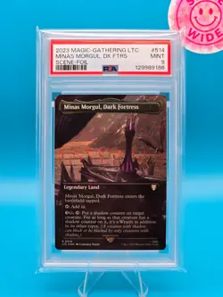 PSA 9 - 2023 MAGIC THE GATHERING LTC, 514 MINAS MORGUL, DARK FORTRESS SCENE-FOIL - Image 1
