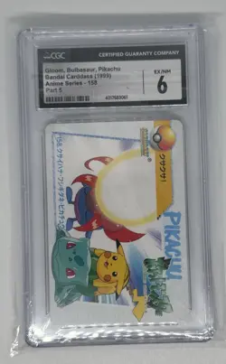 1999 POKEMON Vending Ser. 5 Pikachu/Bulbasaur/Gloom #158 Pocket Monsters CGC 6 - Image 1