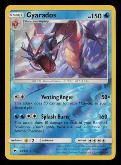 Gyarados 33/147 Pokemon Burning Shadows Rare Near Mint Reverse Holo NM - Image 1