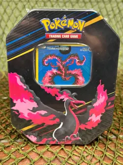 *SEALED* CROWN ZENITH Moltres MEDIUM Tin 4 Packs ~ Pokemon TCG ~Galarian Moltres - Image 1