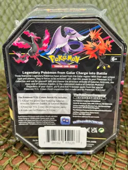 *SEALED* CROWN ZENITH Moltres MEDIUM Tin 4 Packs ~ Pokemon TCG ~Galarian Moltres - Image 3