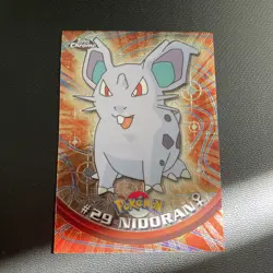 Topps Chrome Series 1 Pokemon TV Animation Card #29 Nidoran Base Chrome - Image 1