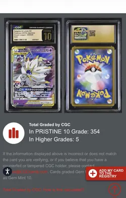 CGC Pristine 10 Black Label Solgaleo & Lunala GX 020 Dream League Pokemon - Image 4
