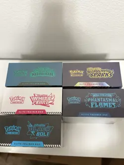 5x Pokemon ETB Lot Phantasmal Black Bolt White Flare Surging Twilight - Image 2
