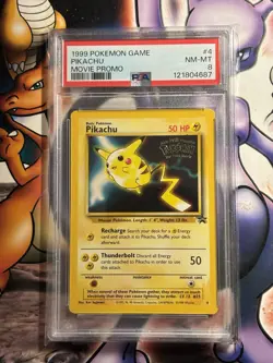 1999 Pokemon Game ~ Movie Promo ~ Pikachu #4 ~ PSA 8 NM-MT - Image 1