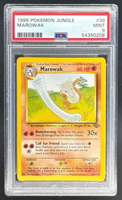 54350208 Marowak 1999 Pokemon Jungle #39 PSA 9 - Image 1