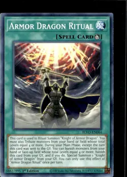 Yu-Gi-Oh! Armor Dragon Ritual BLVO-EN064 1st Edition Non Holo - Image 1