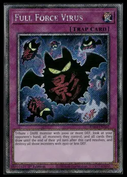 Yugioh Full Force Virus RA03-EN267 1st Edition Platinum Secret Rare NM - Image 1