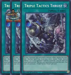 Yugioh! 3x Triple Tactics Thrust CH01-EN030 Secret Rare 1st Ed NM - Image 1