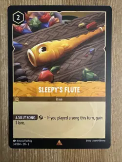 Disney Lorcana Sleepy's Flute 34/204 NM Non Foil Rise of the Floodborn Amber - Image 1