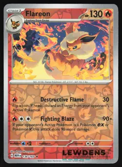 Flareon - 136/165 - Reverse Holo - Scarlet & Violet 151 - Pokemon Card - LP - Image 1