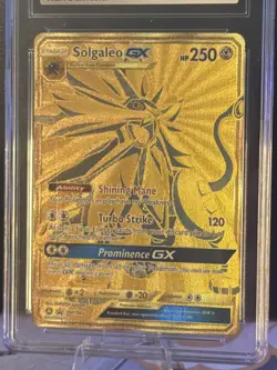 CGC Mint 9 Solgaleo GX Black Star Promo SM104a Gold Pokemon Card Hidden Fates - Image 5