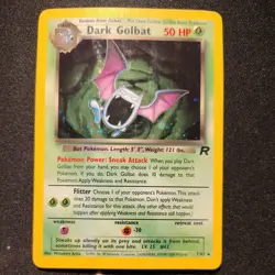 Pokemon Dark Golbat Holo TCG Card 7/82 Unlimited LP Excellent condition! - Image 1
