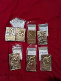 7 23k Gold Plated 1999 BK Pokemon Cards With Authenticity Cards Never Opened - Image 2