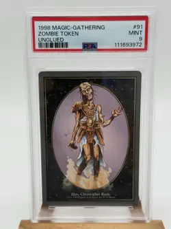 1998 Magic The Gathering Zombie Token Unglued #91 PSA 9 Pop 2 - Image 3