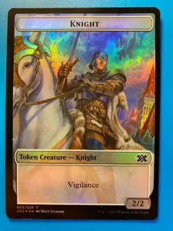 MTG 1x FOIL Cat Dragon / Knight Token Double Masters 2022 Magic Gathering x1 NM - Image 2