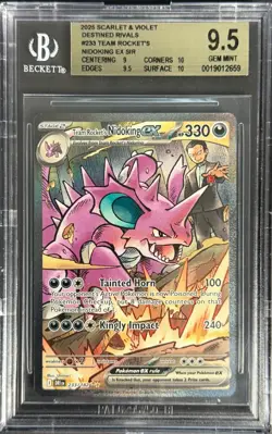 Pokemon 2025 Team Rocket's Nidoking ex SIR Scarlet and Violet 233/182 BGS 9.5 - Image 1