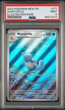 2023 POKEMON MEW EN-151 ILLUSTRATION RARE #171 WARTORTLE PSA 9 - Image 1