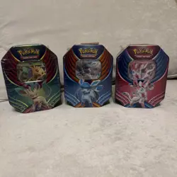 3 Tin Set Sylveon, Glaceon, Leafeon GX Fall Celebration Sealed Pokemon TCG - Image 1