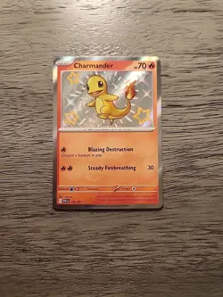 Pokemon TCG Card Charmander 109/091 Paldean Fates Baby Shiny Holo - NM - Image 1