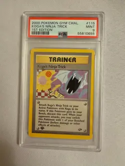 2000 Pokemon 1st Edition Koga’s Ninja Trick Trainer Gym Challenge 115/132 PSA 9 - Image 1