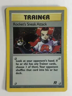 Pokemon TCG Team Rocket Set Holographic Rocket's Sneak Attack 16/82 Light Played - Image 1