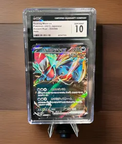 🔥 GRADED 10 Roaring Moon ex 054/066 Sv4k Holo CGC 10 Pokemon Japanese 🔥 - Image 1
