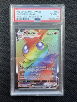 Pokemon Battle Styles Victini VMax 165/163 Secret Rare Rainbow Holo Foil PSA 10 - Image 1