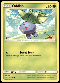 Pokemon - Oddish #2/236 - SM - Cosmic Eclipse Common - Image 1