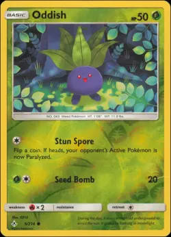 Pokemon - Oddish (5) #5/214 - SM - Unbroken Bonds Reverse Holo - Image 1