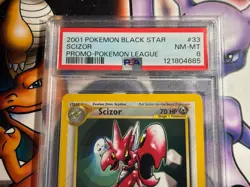 2001 Pokemon ~ Black Star Promo ~ Pokemon League ~ Scizor #33 ~ PSA 8 NM-MT - Image 2
