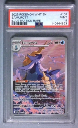 2025 Pokemon Wht En-White Flare #107 Samurott Illustration Rare PSA 9 - Image 1